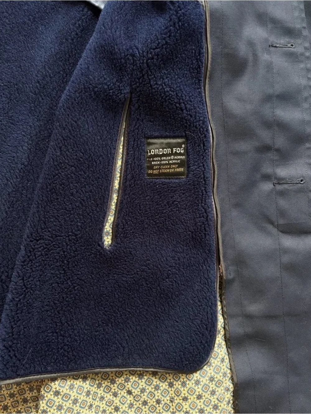 Perfect Vintage 1970s London Fog Coat with Silky Fleece Removable Pile 44 Long